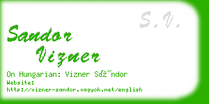 sandor vizner business card